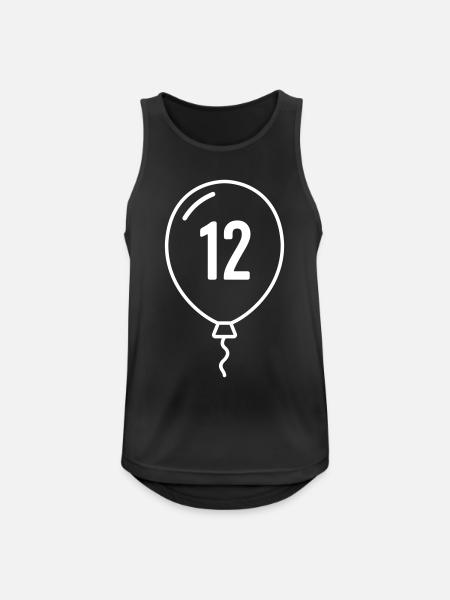 Balloon Number 12 – Birthday & Party Design - Men's Breathable Tank Top - black