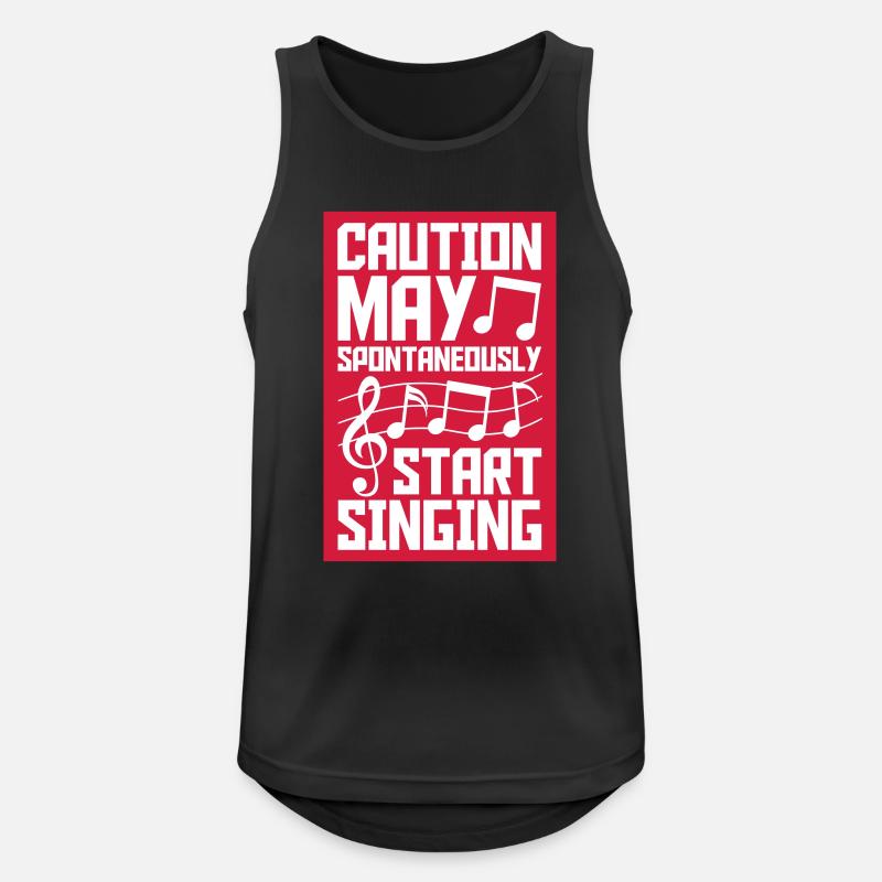 may spontaneously start singing - Männer Tank Top atmungsaktiv - Schwarz