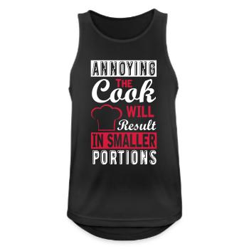 annoying the cook will result in small portions - Männer Tank Top atmungsaktiv - Schwarz - Vorne - Nick (188cm)