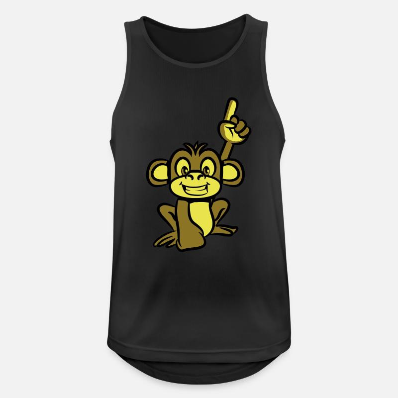 monkey funny forefinger - Men's Breathable Tank Top - black