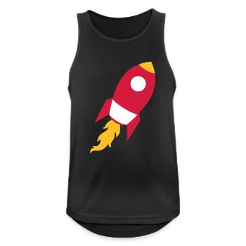 Rakete - Männer Tank Top atmungsaktiv - Schwarz - Vorne - Nick (188cm)