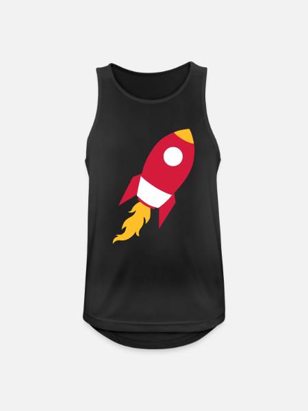 Rakete - Männer Tank Top atmungsaktiv - Schwarz