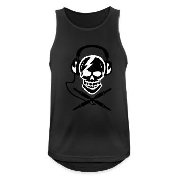 Music Pirate, Musik Pirat Piraterie Headphones - Männer Tank Top atmungsaktiv - Schwarz - Vorne - Nick (188cm)