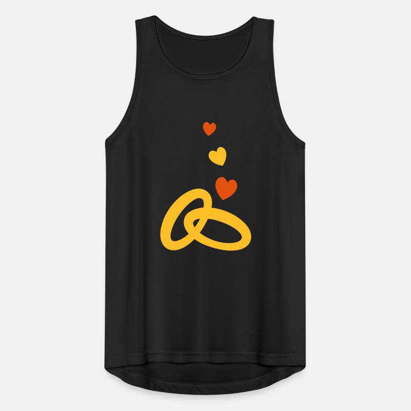 zwei Gold-Ringe mit der Ehe Hochzeit Männer Tank Top atmungsaktiv