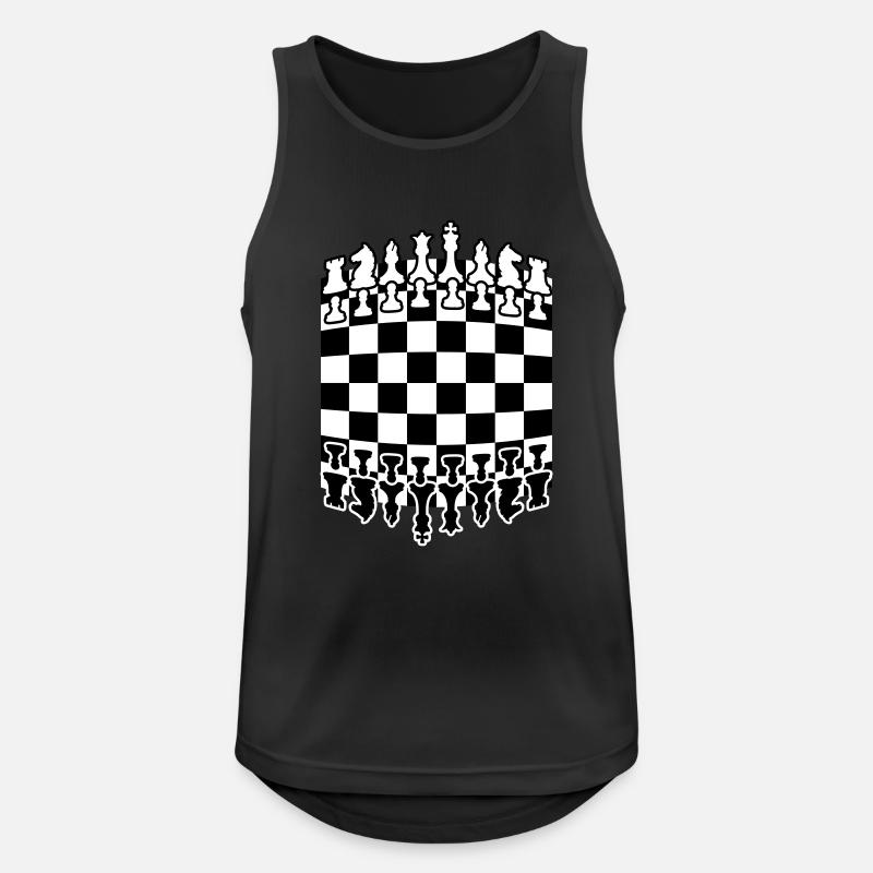 Chessboard Pattern Design - Men's Breathable Tank Top - black