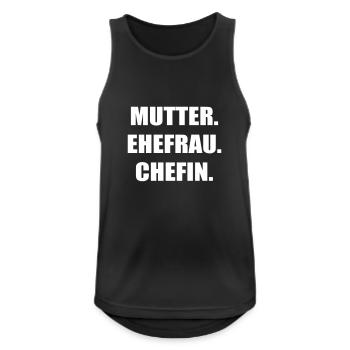 Mutter - Männer Tank Top atmungsaktiv - Schwarz - Vorne - Nick (188cm)