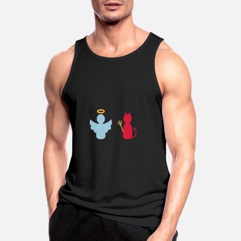 ★ Design colors changeable ★ Angels and Devils Men's Breathable Tank Top
