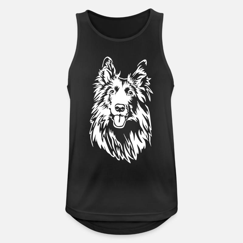Groenendael head "Black Edition" - Men's Breathable Tank Top - black