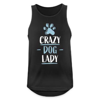 Citation de Crazy Dog Lady - Débardeur respirant Homme - noir - Devant - Nick (188cm)