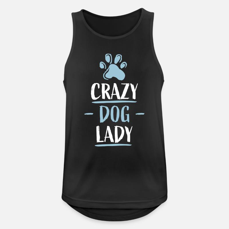 crazy dog lady Zitat - Männer Tank Top atmungsaktiv - Schwarz