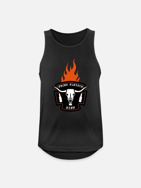 Feuer Fleisch Bier - Männer Tank Top atmungsaktiv - Schwarz