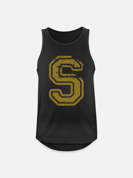 S - Männer Tank Top atmungsaktiv - Schwarz