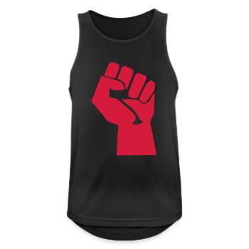 poing revolution symbol vintage sign fun fist - Débardeur respirant Homme - noir - Devant - Nick (188cm)