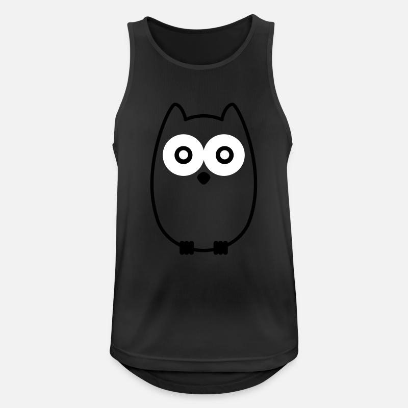 Eule - Männer Tank Top atmungsaktiv - Schwarz