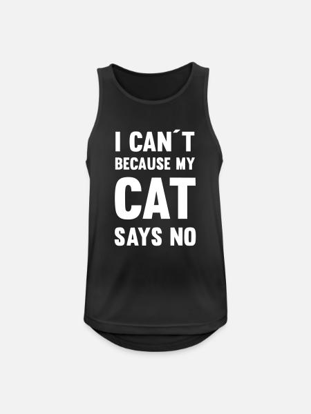 I can't because my cat says no - Men's Breathable Tank Top - black