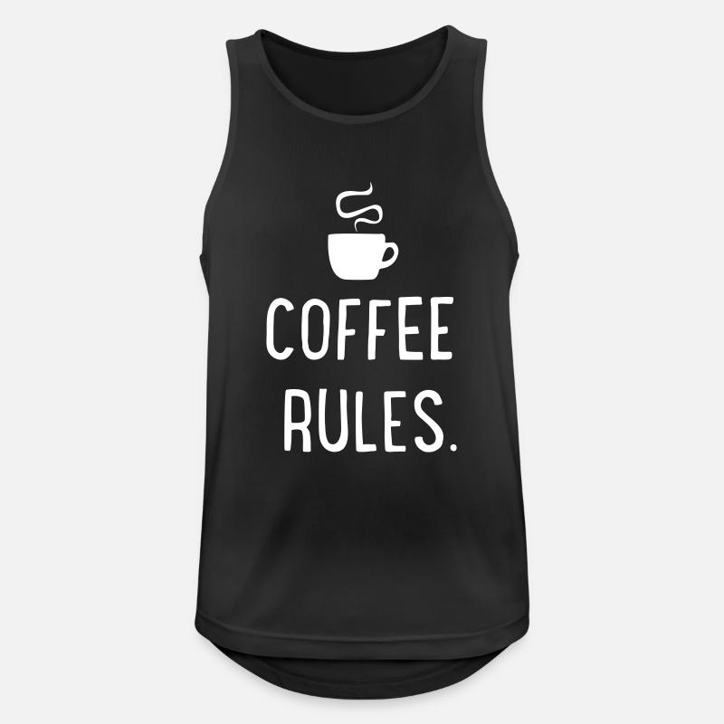 Coffee rules - Männer Tank Top atmungsaktiv - Schwarz