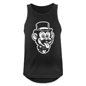 Singe Gentleman Bande dessinée - Débardeur respirant Homme - noir - Devant - Nick (188cm)