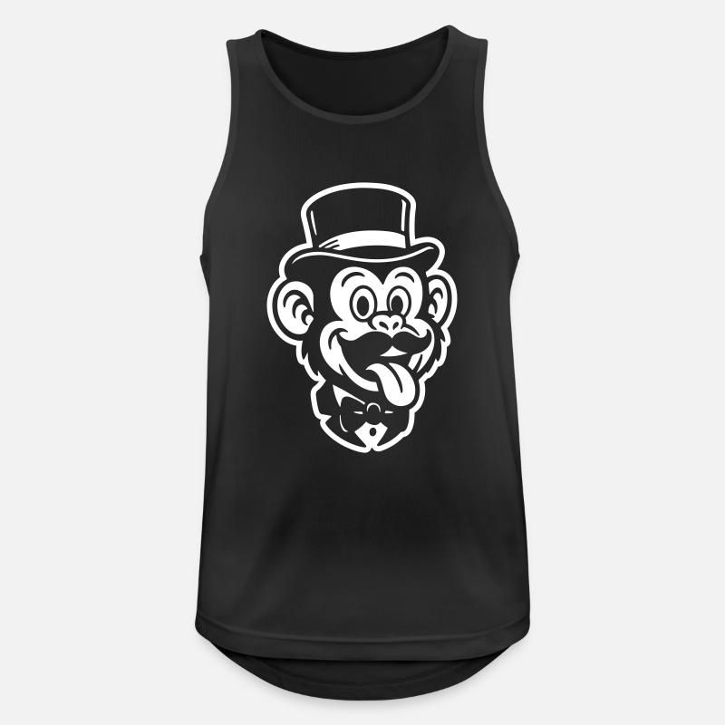 Affe Gentleman Comic - Männer Tank Top atmungsaktiv - Schwarz