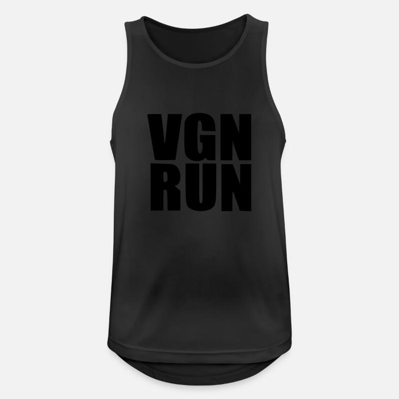 Vegan Run Geschenk Geburtstag Statement Sport Lauf - Männer Tank Top atmungsaktiv - Schwarz
