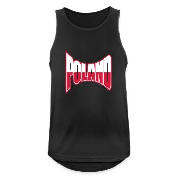 poland poland text design logo fan celebrate party bal - Men's Breathable Tank Top - black - Front - Nick (188cm)