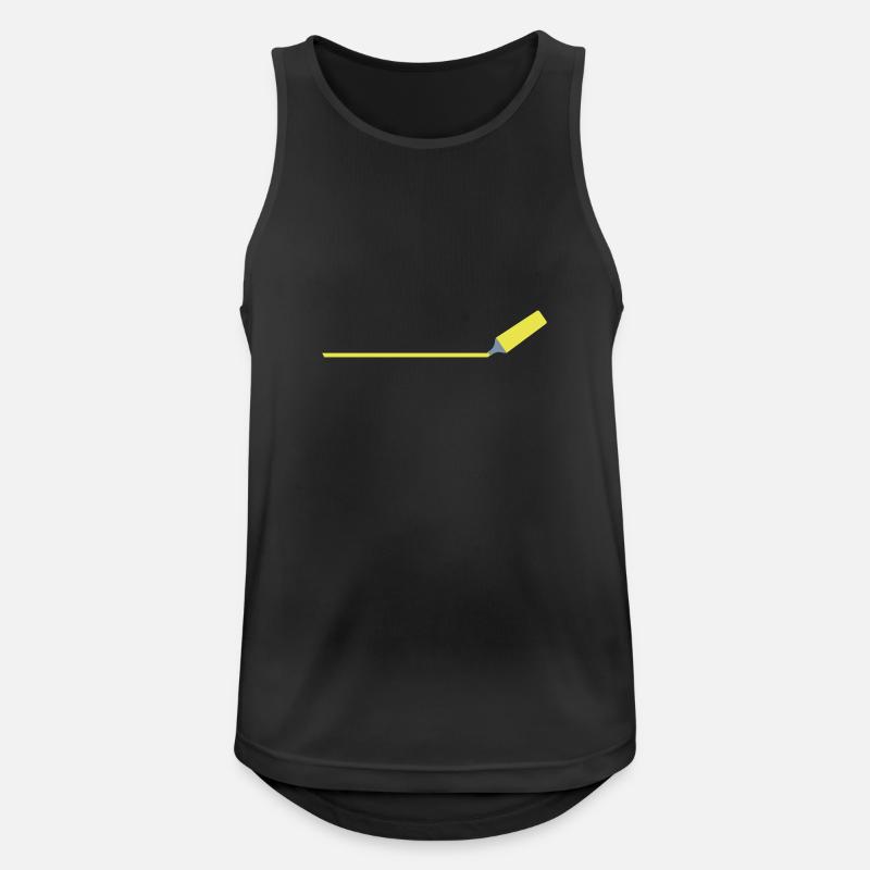 Textmarker mit Linie - Männer Tank Top atmungsaktiv - Schwarz