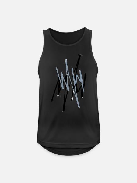 Heartbeat - Männer Tank Top atmungsaktiv - Schwarz