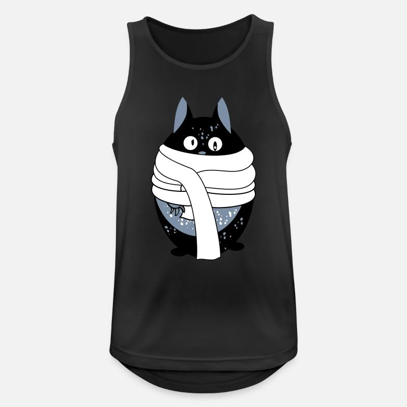 Cat with scarf - Men's Breathable Tank Top - black