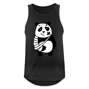 Panda gebrochener Arm - Männer Tank Top atmungsaktiv - Schwarz - Vorne - Nick (188cm)