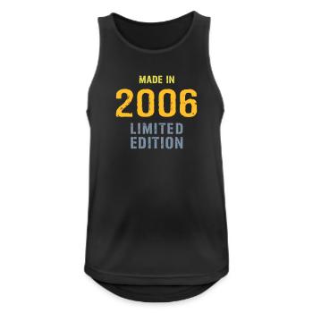 2006 - Geburtsjahr - Limitierte Auflage - Männer Tank Top atmungsaktiv - Schwarz - Vorne - Nick (188cm)