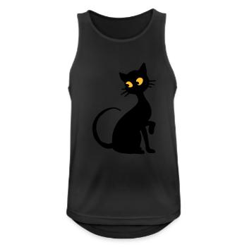 Chat - Männer Tank Top atmungsaktiv - Schwarz - Vorne - Nick (188cm)