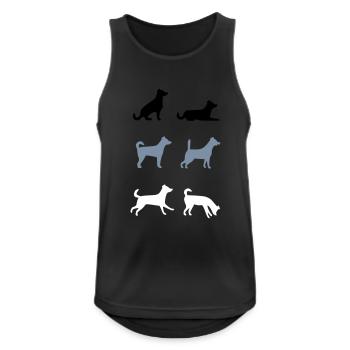 Sechs Hunde - Männer Tank Top atmungsaktiv - Schwarz - Vorne - Nick (188cm)