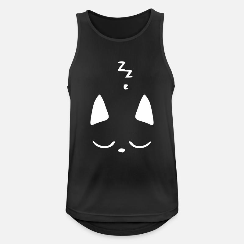 sleeping cat - sleeping cat - Men's Breathable Tank Top - black