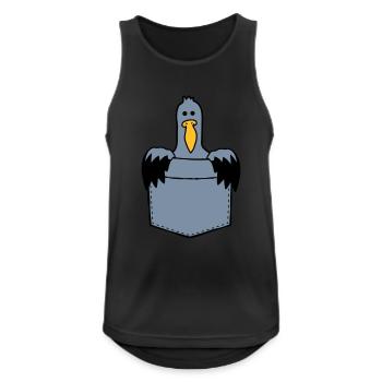 Brusttasche Möwe Unterwegs mitnehmen - Männer Tank Top atmungsaktiv - Schwarz - Vorne - Nick (188cm)