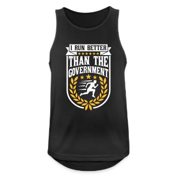 run better than government - Men's Breathable Tank Top - black - Front - Nick (188cm)