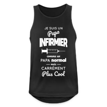 Papa infirmier comme un papa normal mais plus cool - Débardeur respirant Homme - noir - Devant - Nick (188cm)