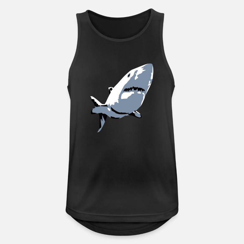 Hai - Männer Tank Top atmungsaktiv - Schwarz
