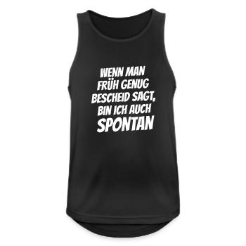 Spontan - Männer Tank Top atmungsaktiv - Schwarz - Vorne - Nick (188cm)