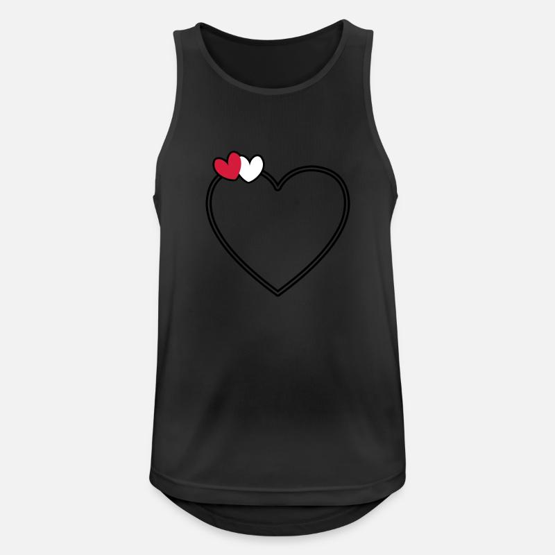 2 hearts heart frame - Men's Breathable Tank Top - black
