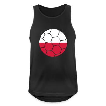Drapeau de la Pologne Pologne Rond Football Motif - Débardeur respirant Homme - noir - Devant - Nick (188cm)