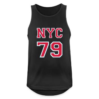 NYC 79 - Männer Tank Top atmungsaktiv - Schwarz - Vorne - Nick (188cm)