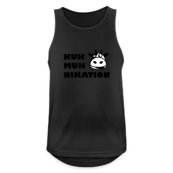 Kommunikation Kuh - Männer Tank Top atmungsaktiv - Schwarz - Vorne - Nick (188cm)