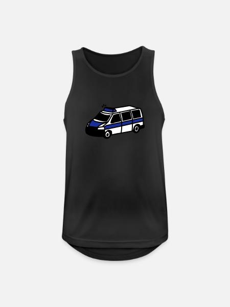 Polizeiwagen - Männer Tank Top atmungsaktiv - Schwarz