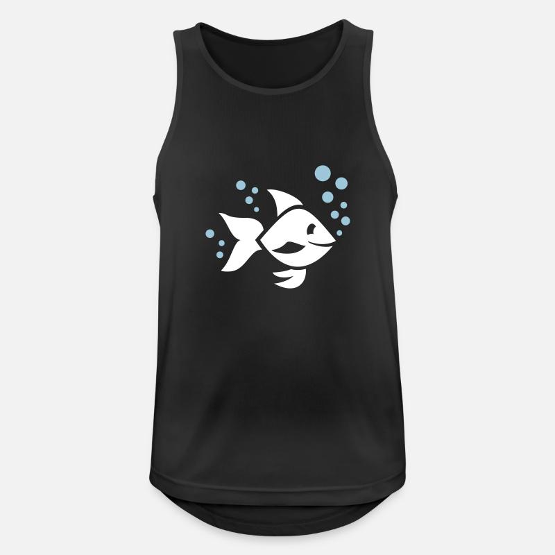 Fisch - Männer Tank Top atmungsaktiv - Schwarz