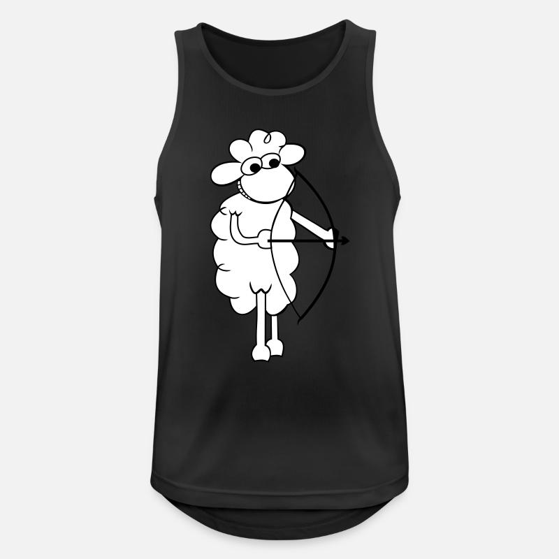 Schaf mit Bogen - Männer Tank Top atmungsaktiv - Schwarz