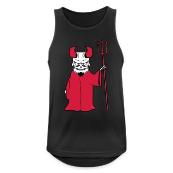 Herr Unterwelt Mantel Dreizack Böse Satan Grinsen - Männer Tank Top atmungsaktiv - Schwarz - Vorne - Nick (188cm)