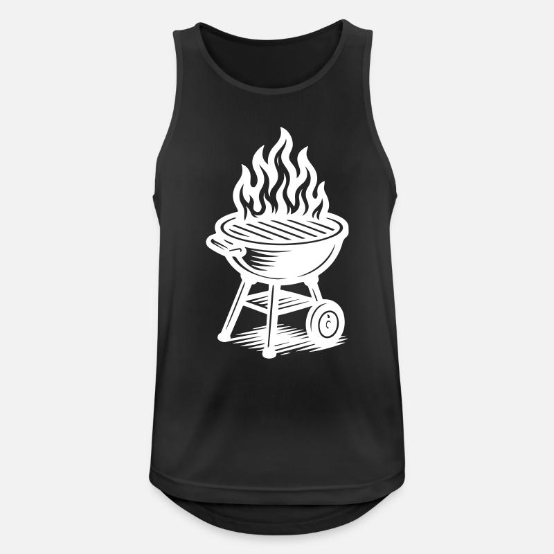 Grill Feuer Grillen - Männer Tank Top atmungsaktiv - Schwarz