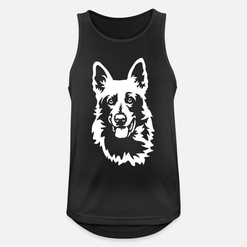 Schweizer Schäferhund Kopf "Black Edition" - Männer Tank Top atmungsaktiv - Schwarz