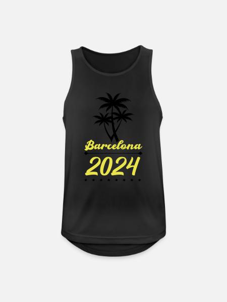 Barcelone 2024 - Débardeur respirant Homme - noir