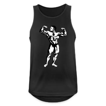 Muskeltier Bodybuilder - Männer Tank Top atmungsaktiv - Schwarz - Vorne - Nick (188cm)