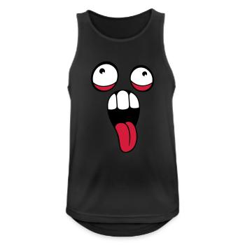 crazy face head eyes tongue mouth outstretched - Men's Breathable Tank Top - black - Front - Nick (188cm)